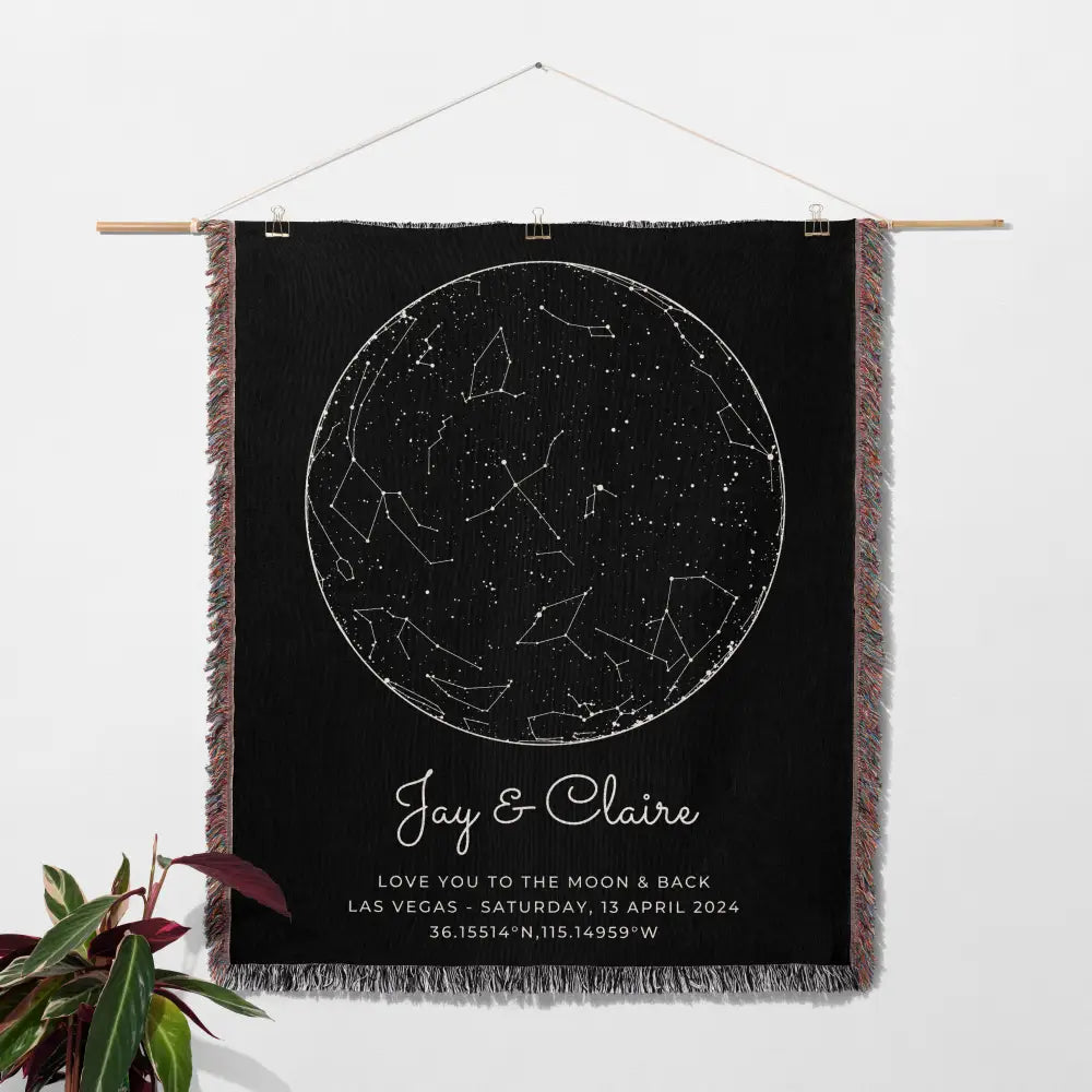 Star Map Personalized Woven Blanket