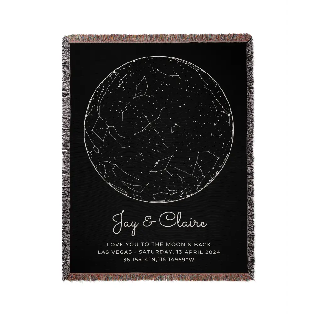 Star Map Personalized Woven Blanket