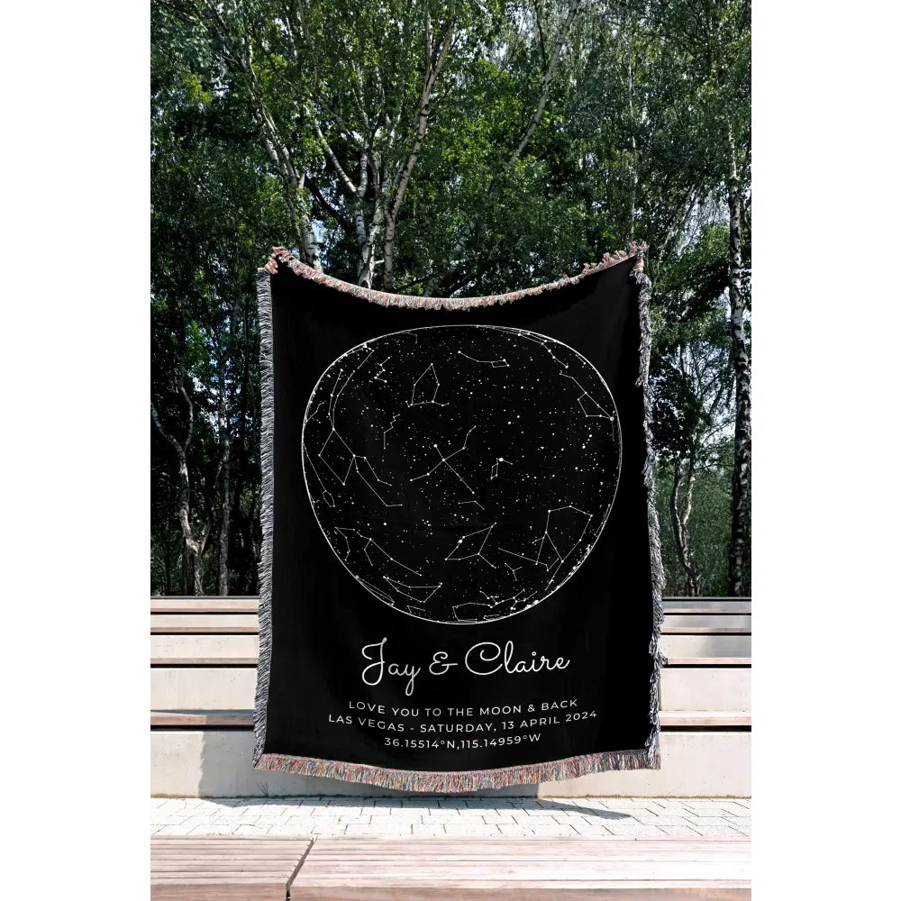 Star Map Personalized Woven Blanket