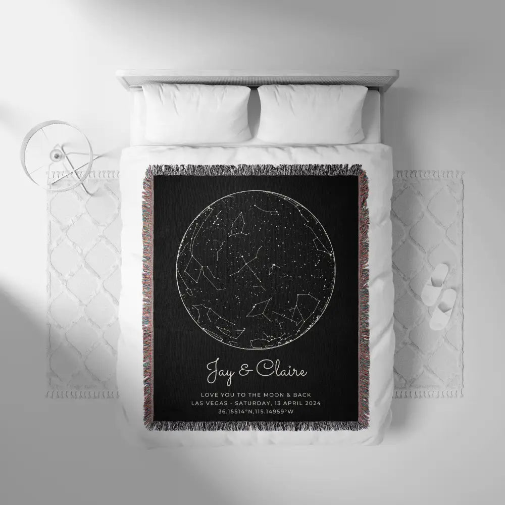 Star Map Personalized Woven Blanket