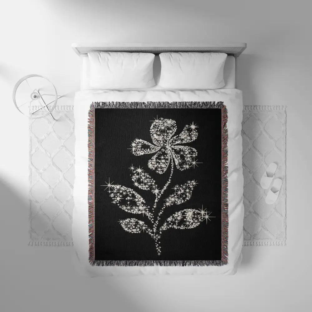 Starlight Flower Personalized Woven Blanket