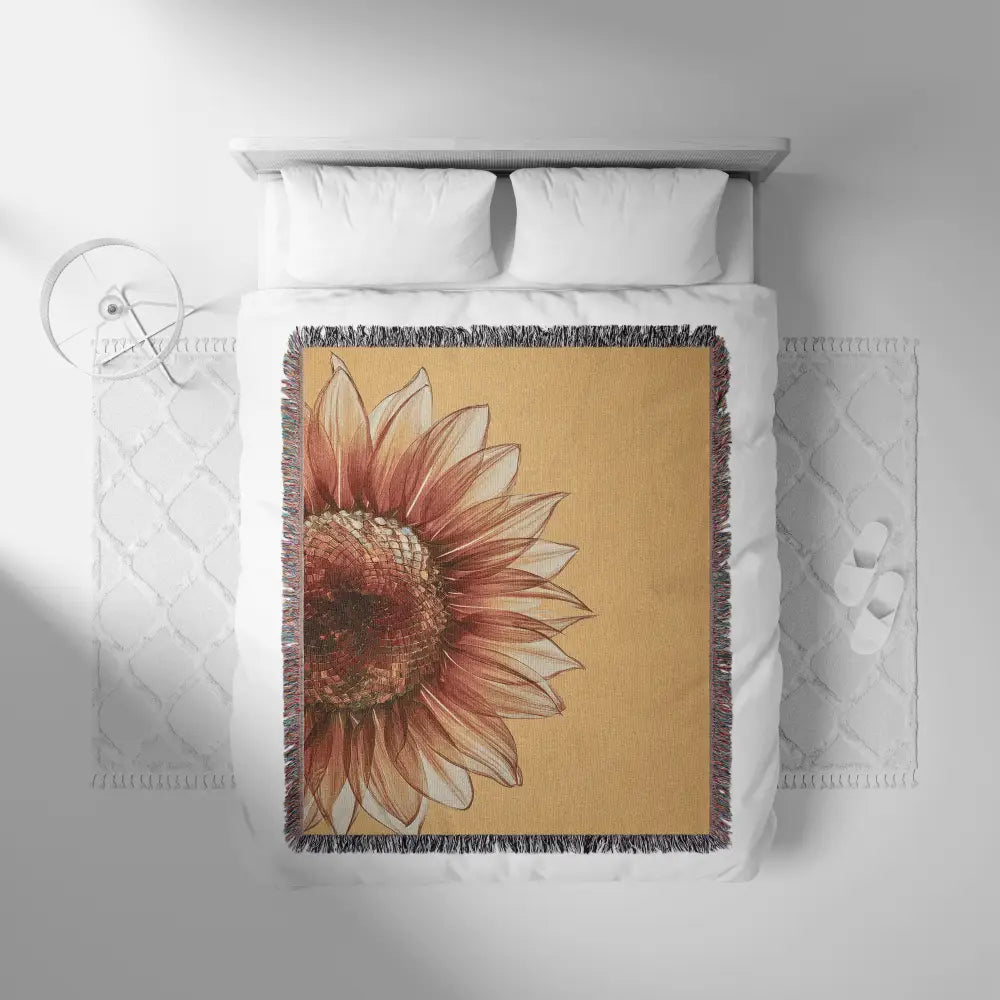 Sunflower Personalized Woven Blanket