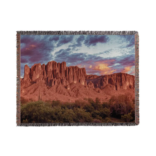 Superstition Mountains Personalized Woven Blanket