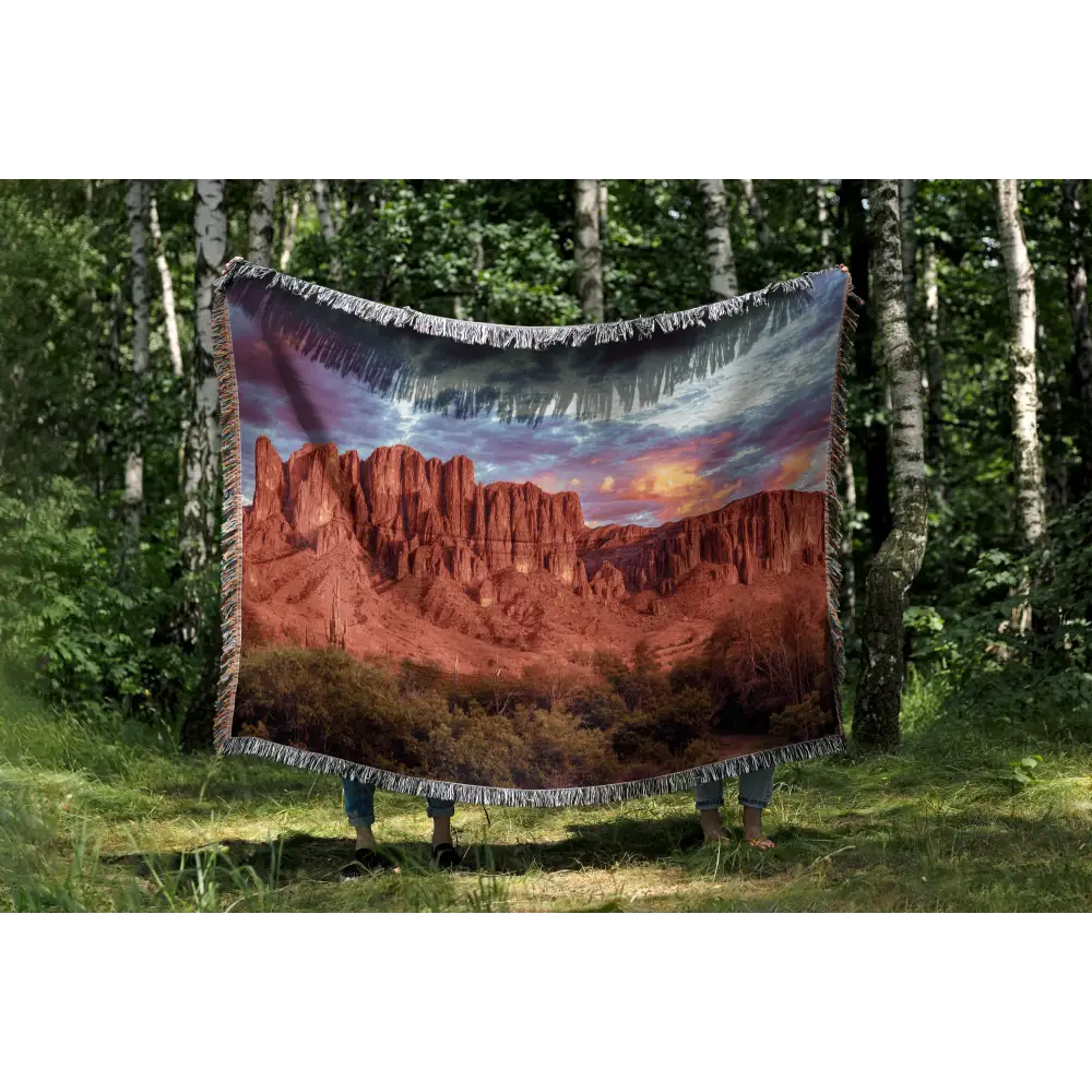 Superstition Mountains Personalized Woven Blanket