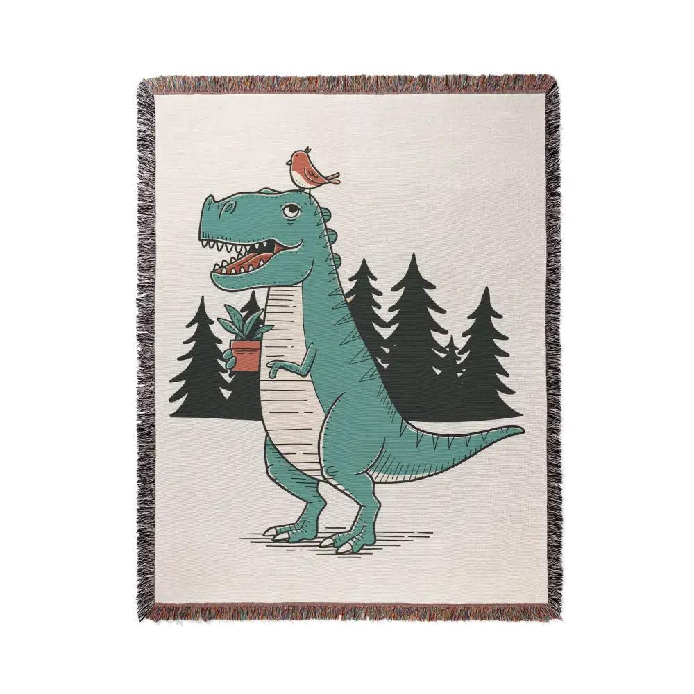 T-Rex Personalized Woven Blanket