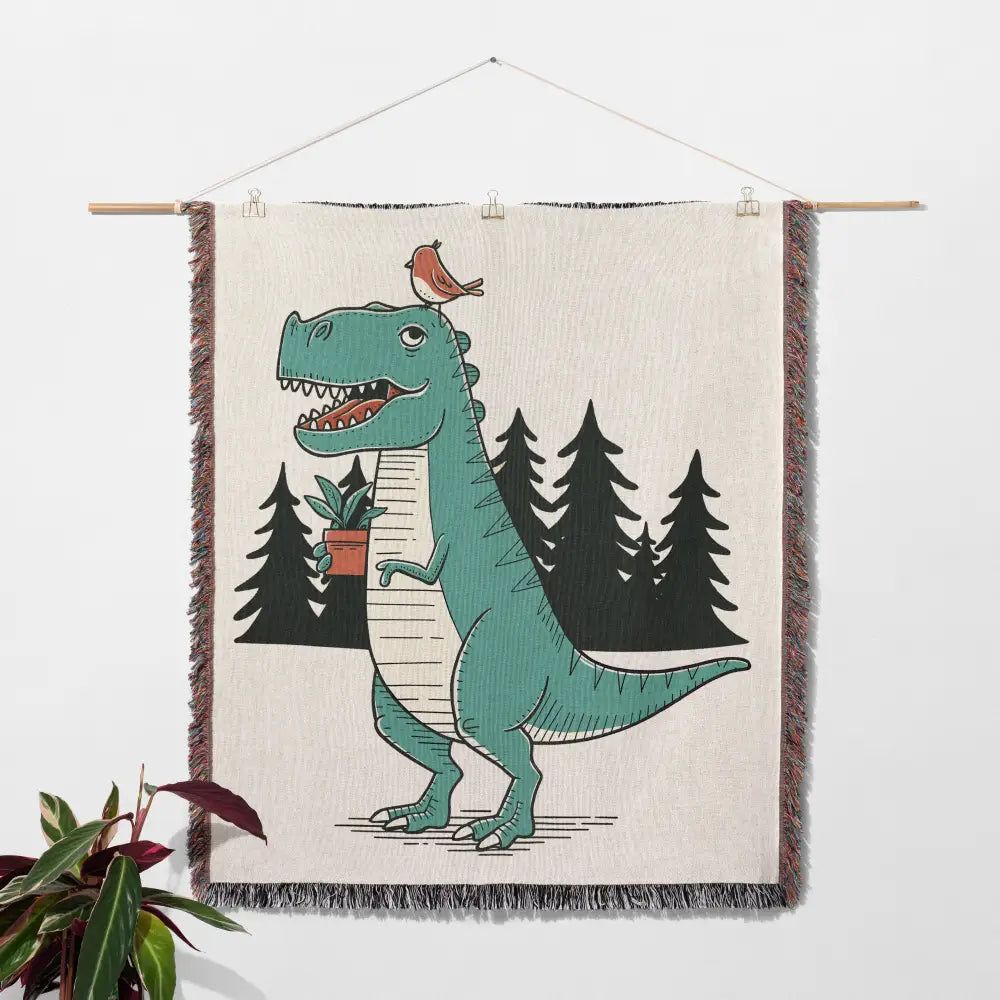 T-Rex Personalized Woven Blanket