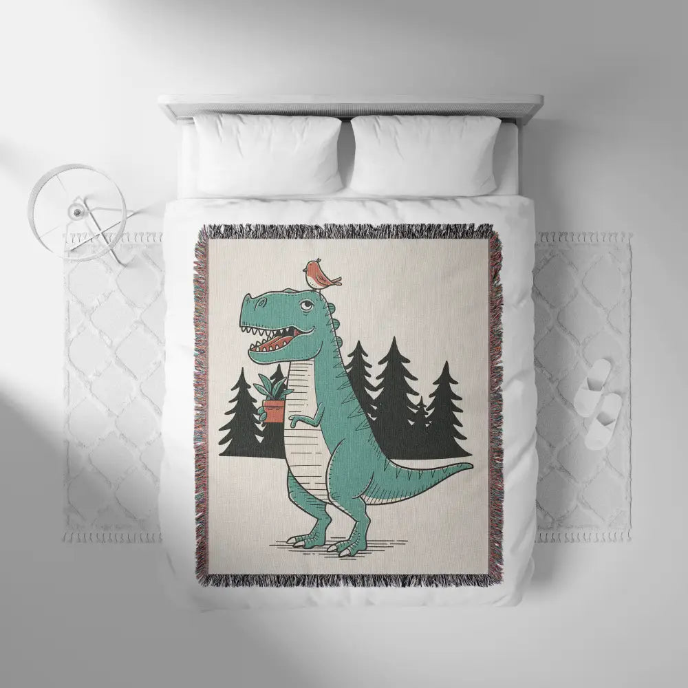 T-Rex Personalized Woven Blanket