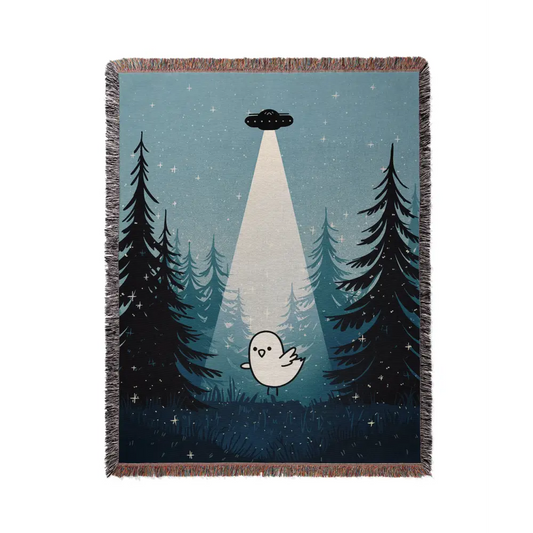 UFO Bird Personalized Woven Blanket