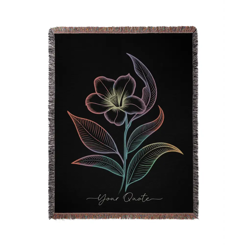 Vibrant Flower Personalized Woven Blanket