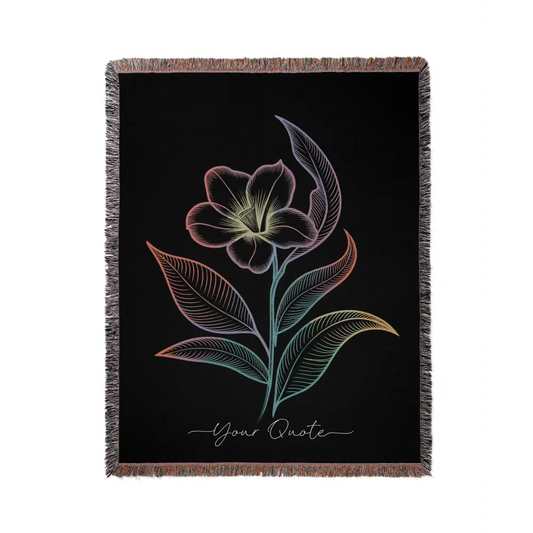 Vibrant Flower Personalized Woven Blanket