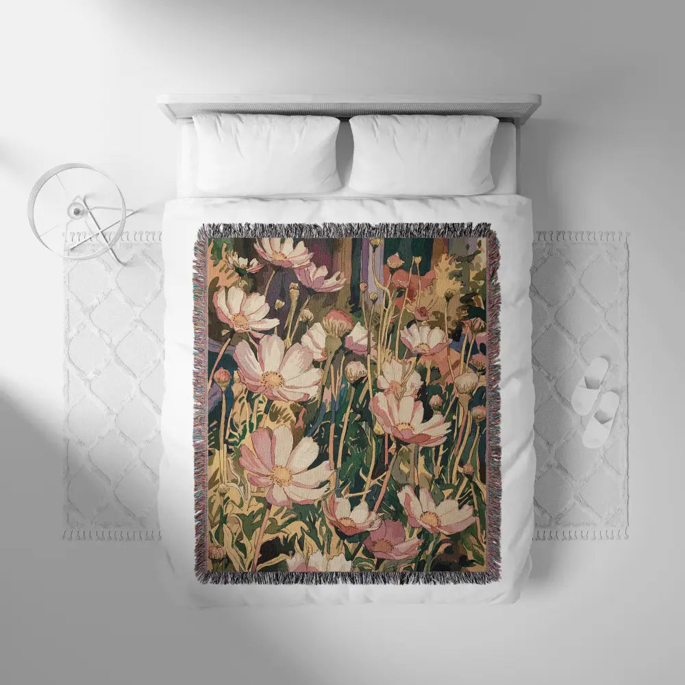 Wild Flowers MI Personalized Woven Blanket