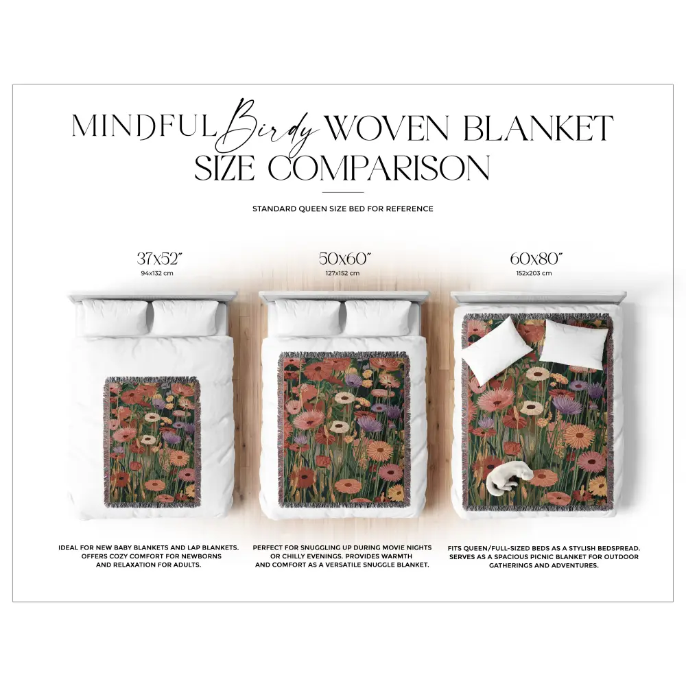 Wild Flowers MI Personalized Woven Blanket