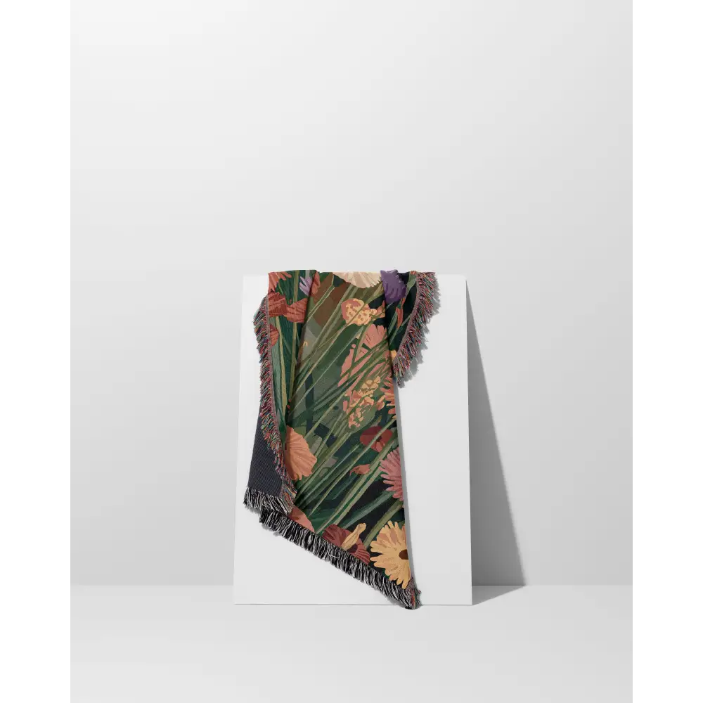 Wild Flowers MI Personalized Woven Blanket