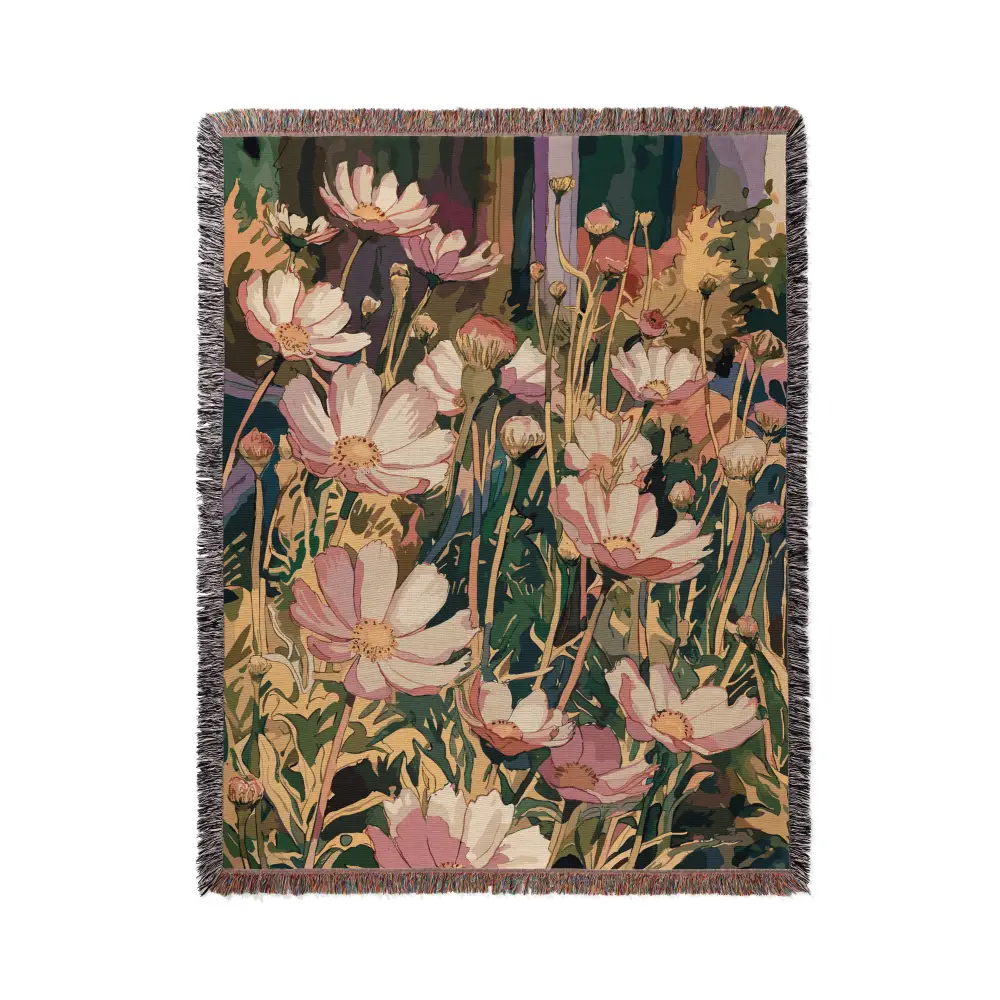 Wild Flowers MI Personalized Woven Blanket