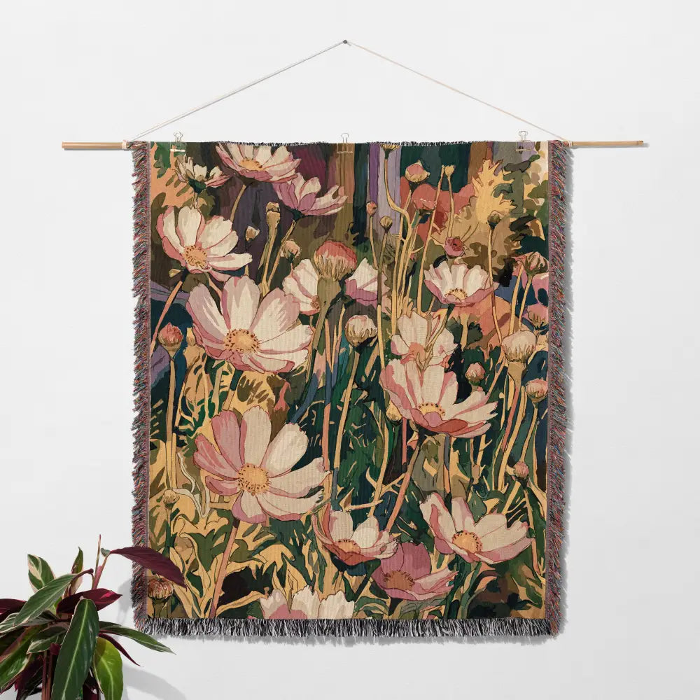 Wild Flowers MI Personalized Woven Blanket