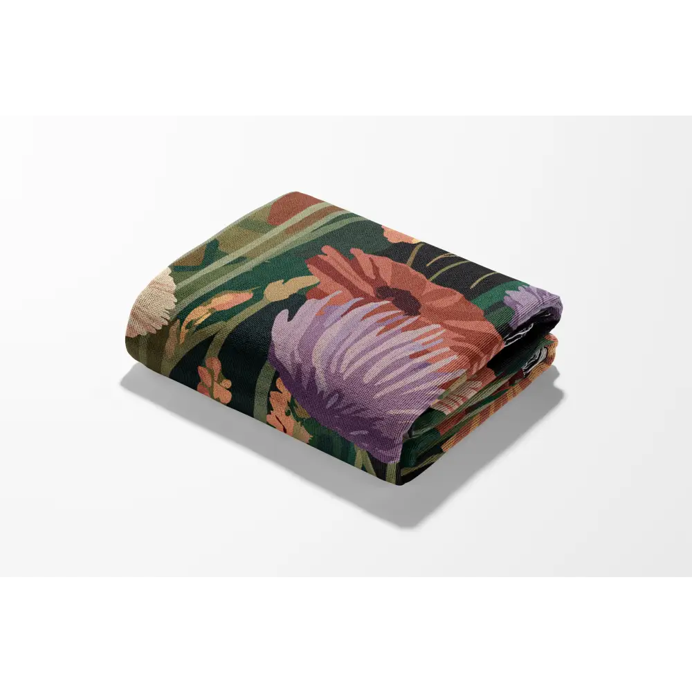 Wild Flowers MI Personalized Woven Blanket