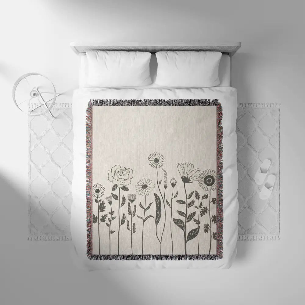 Wild Flowers Personalized Woven Blanket