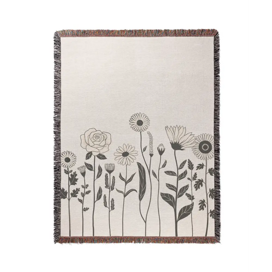 Wild Flowers Personalized Woven Blanket