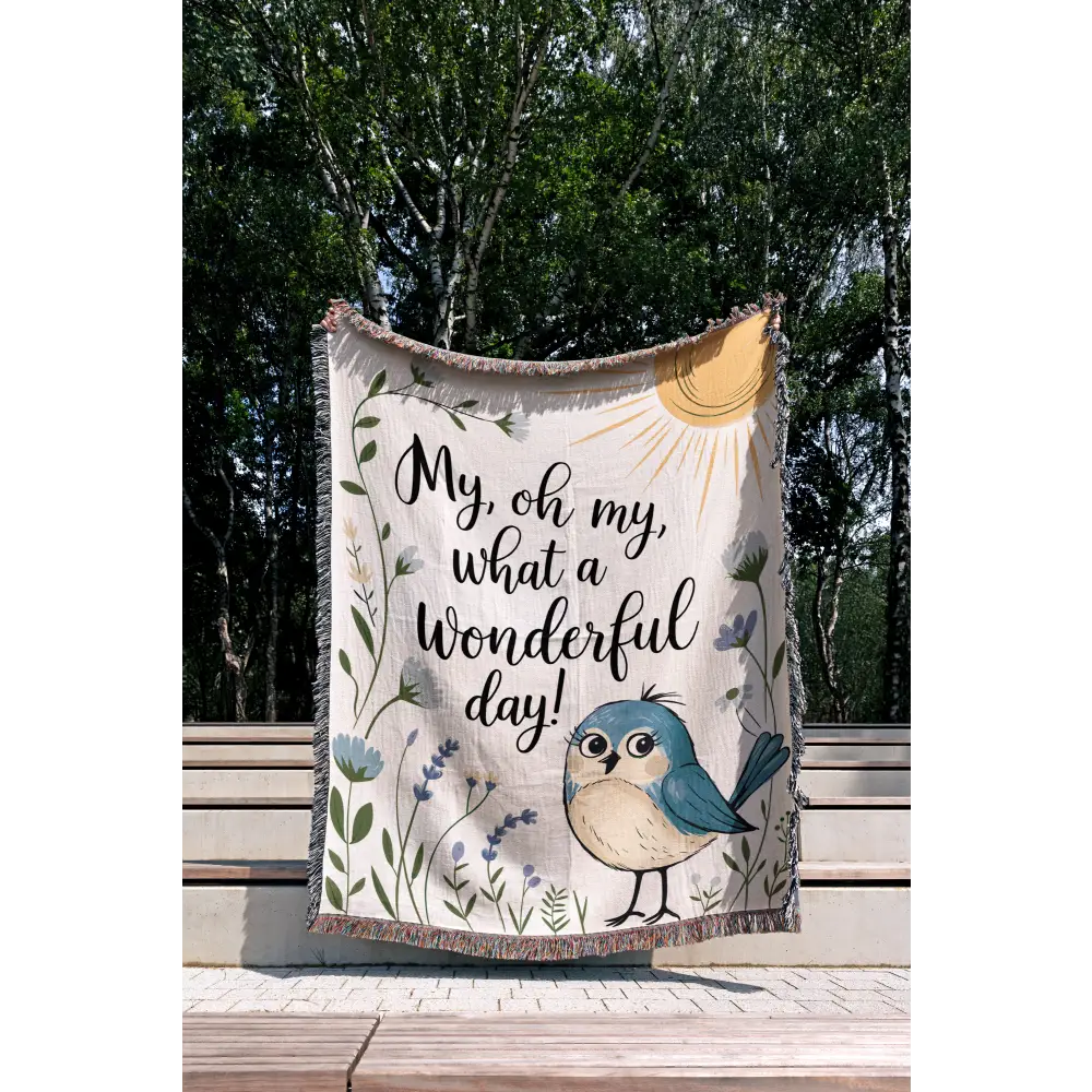 Wonderful Day Personalized Woven Blanket