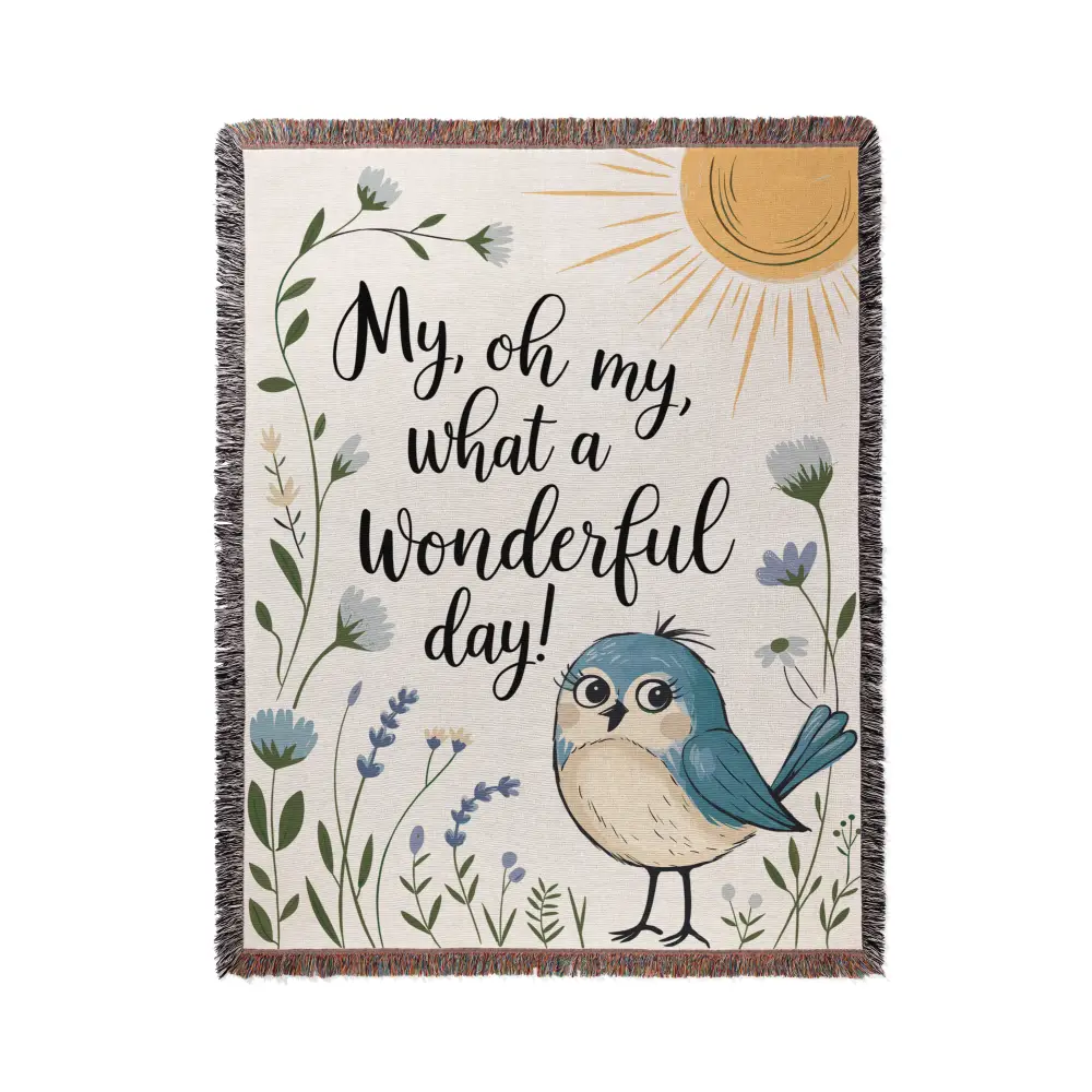 Wonderful Day Personalized Woven Blanket