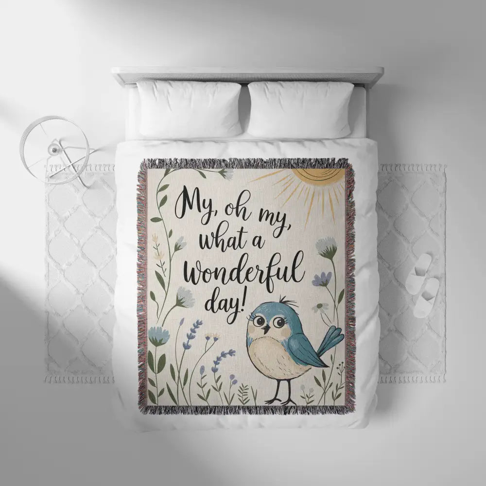 Wonderful Day Personalized Woven Blanket