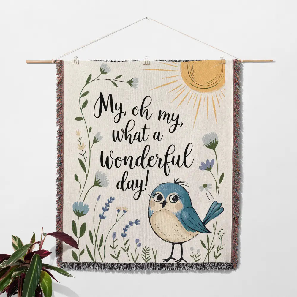 Wonderful Day Personalized Woven Blanket